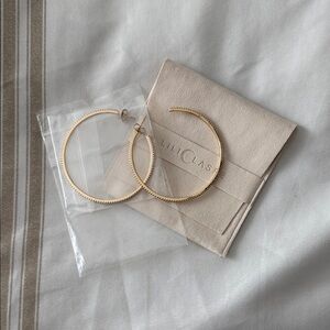 Gold Textured Large Hoop Earrings by Lili Claspe